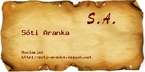 Sóti Aranka névjegykártya